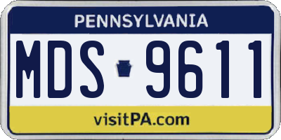 PA license plate MDS9611