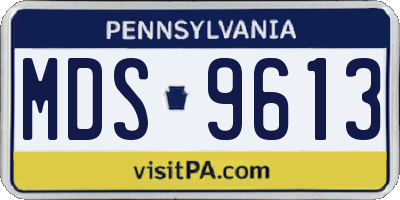 PA license plate MDS9613
