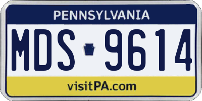 PA license plate MDS9614