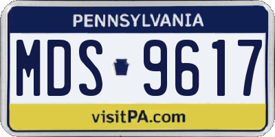 PA license plate MDS9617