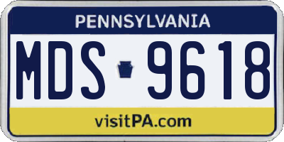 PA license plate MDS9618