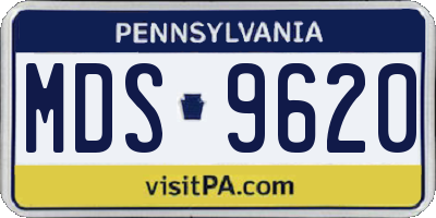 PA license plate MDS9620
