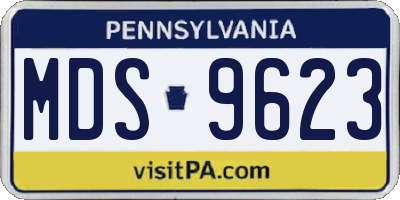 PA license plate MDS9623