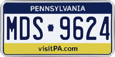 PA license plate MDS9624
