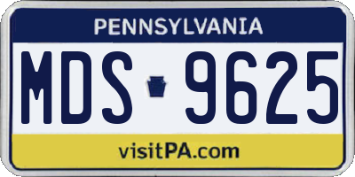 PA license plate MDS9625