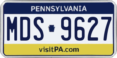 PA license plate MDS9627