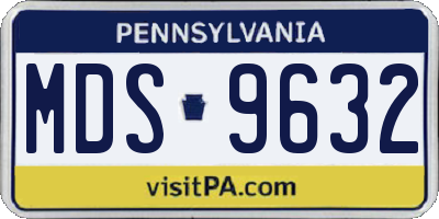 PA license plate MDS9632