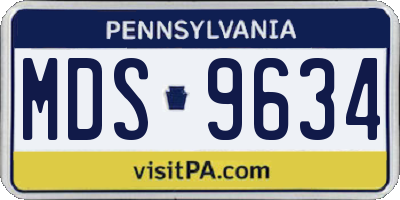 PA license plate MDS9634