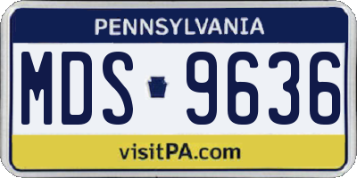PA license plate MDS9636
