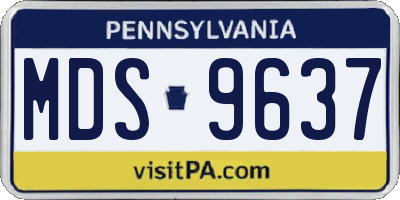 PA license plate MDS9637