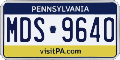 PA license plate MDS9640
