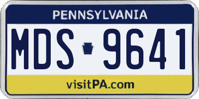 PA license plate MDS9641