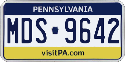 PA license plate MDS9642