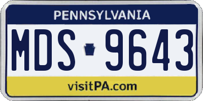 PA license plate MDS9643
