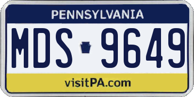 PA license plate MDS9649