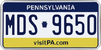 PA license plate MDS9650