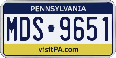 PA license plate MDS9651