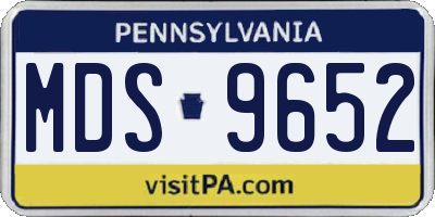 PA license plate MDS9652