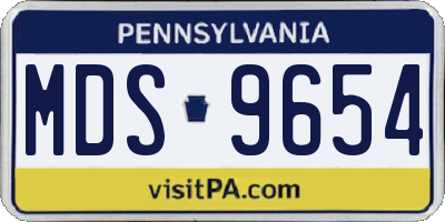 PA license plate MDS9654
