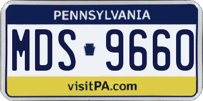 PA license plate MDS9660