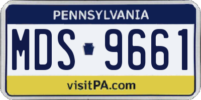 PA license plate MDS9661