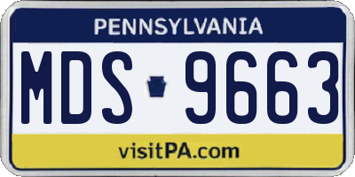 PA license plate MDS9663
