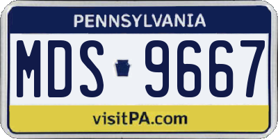 PA license plate MDS9667