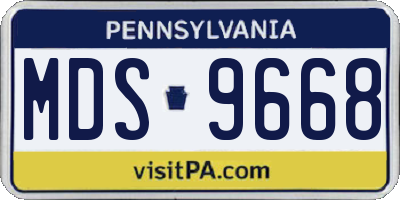 PA license plate MDS9668