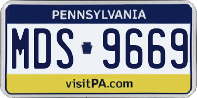 PA license plate MDS9669