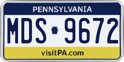 PA license plate MDS9672