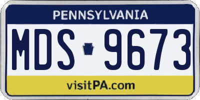 PA license plate MDS9673