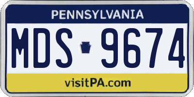 PA license plate MDS9674
