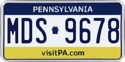 PA license plate MDS9678