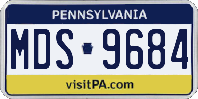 PA license plate MDS9684