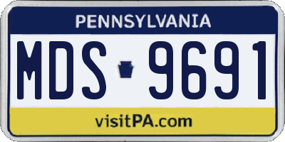 PA license plate MDS9691