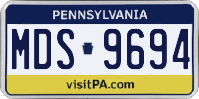 PA license plate MDS9694