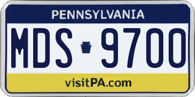 PA license plate MDS9700