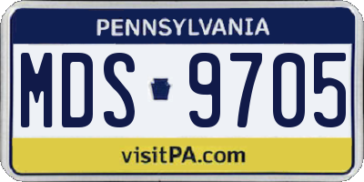 PA license plate MDS9705