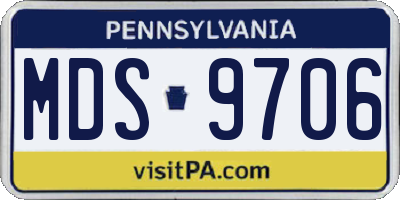 PA license plate MDS9706