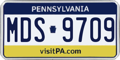 PA license plate MDS9709