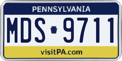 PA license plate MDS9711