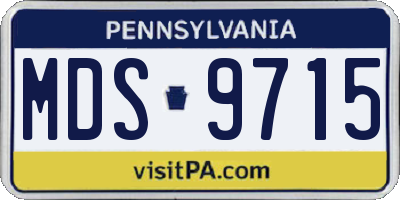 PA license plate MDS9715