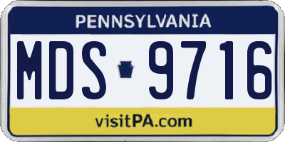 PA license plate MDS9716