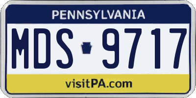 PA license plate MDS9717