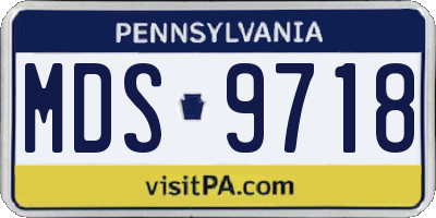 PA license plate MDS9718