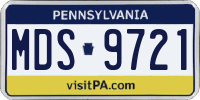 PA license plate MDS9721