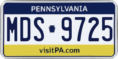 PA license plate MDS9725