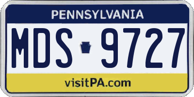PA license plate MDS9727