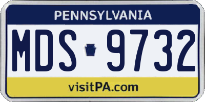 PA license plate MDS9732