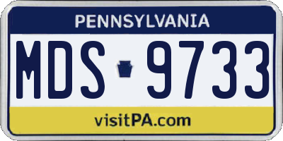 PA license plate MDS9733